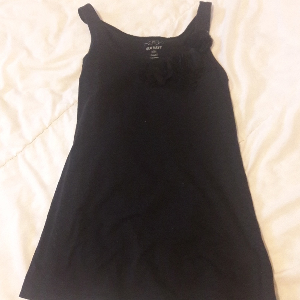 Black tank with flower detail
